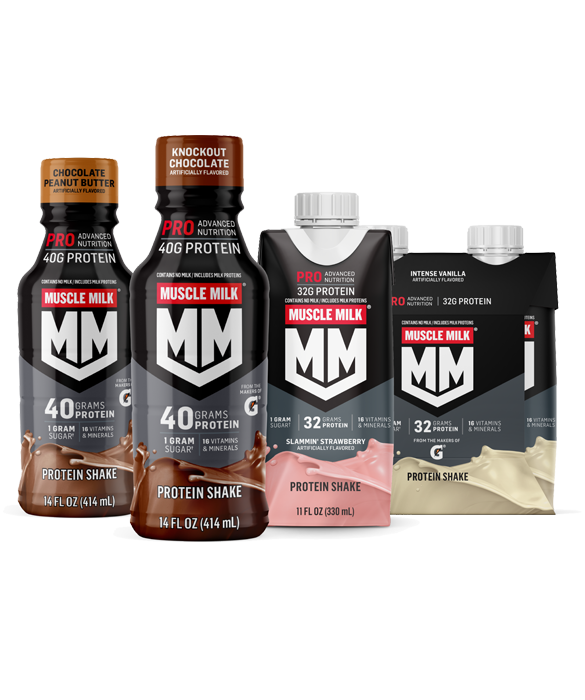 Muscle Milk Pro Advanced Nutrition Protein Shake, Knockout Chocolate, 14 Fl  Oz Bottle, 12 Pack, 40g Protein, 1g Sugar, 16 Vitamins & Minerals, 6g